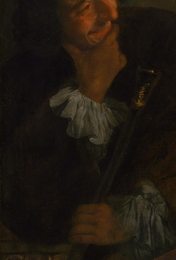 Her wide open-mouthed laugh is unusually uninhibited for 18th-century portraiture , Traversi was known for capturing unguarded expressions that bordered on caricature