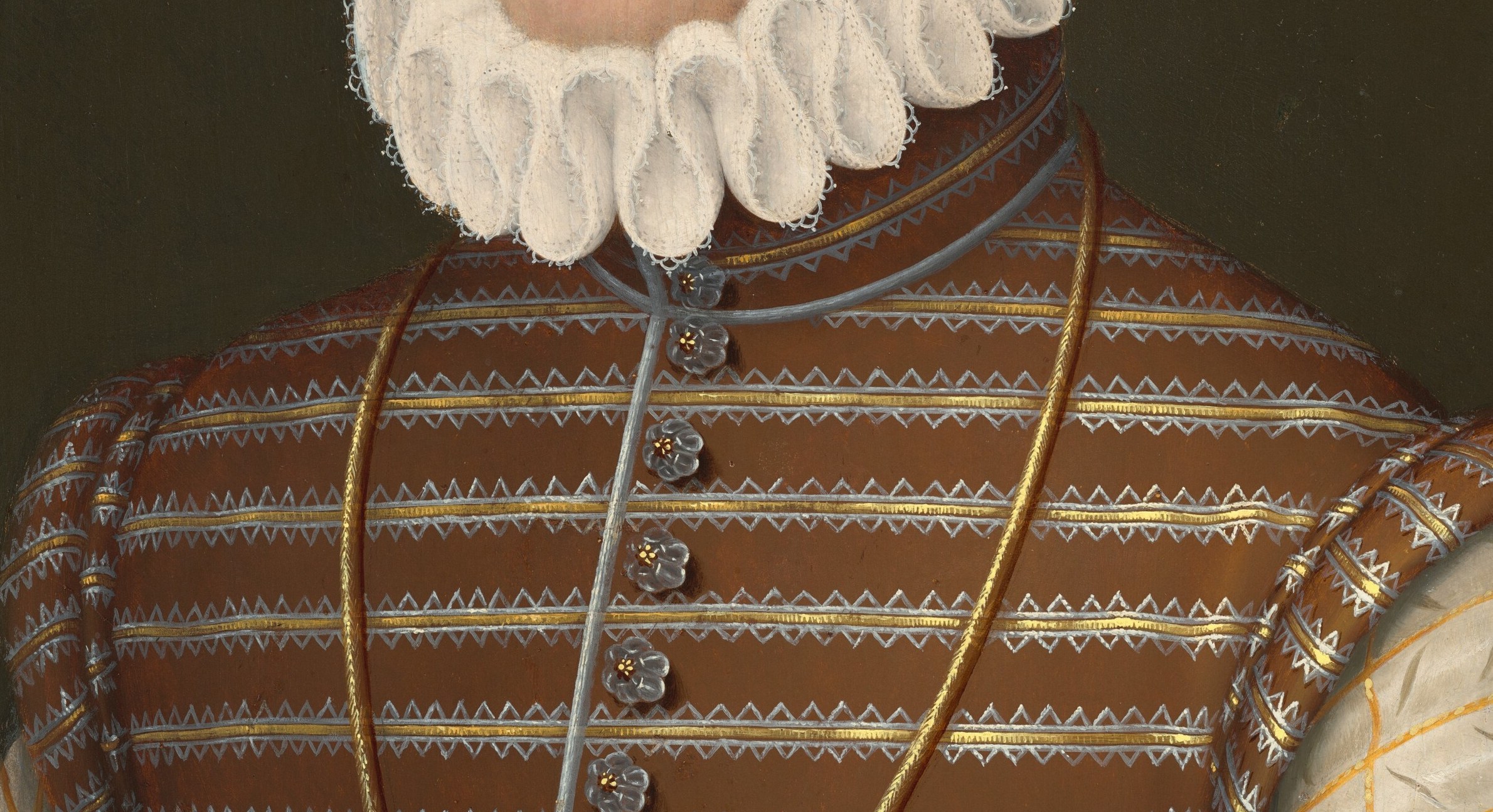 Look at the elaborate collar around this nobleman's neck.