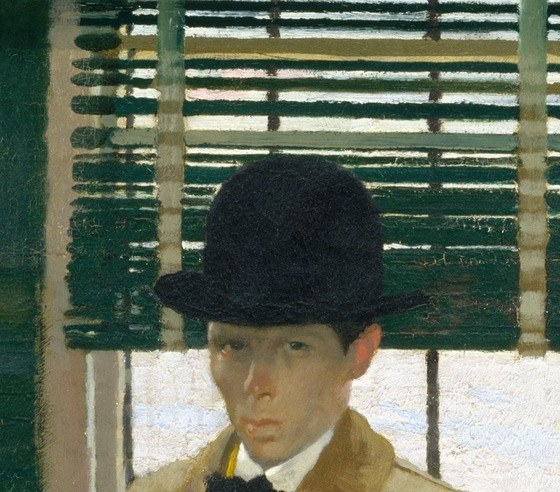 A dandyish affectation that signals class aspiration and theatricality , Orpen dressing up as a gentleman-artist rather than a working painter.