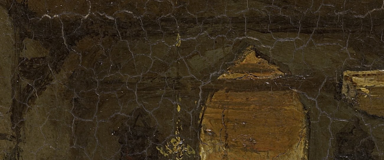 His thick brushstrokes capture the gritty, aged texture.
