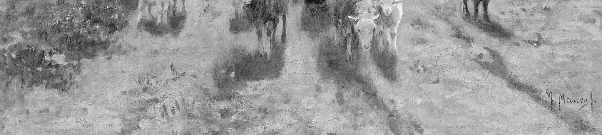 Anton Mauve painted her in 1873, out in the cold Dutch damp.