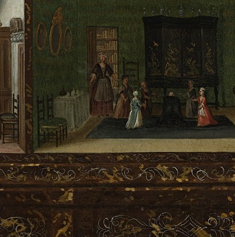 Look at the tiny figures inside each of its nine rooms.
