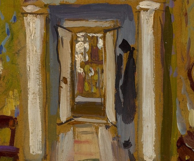 Now, look closely into the hallway on the right.