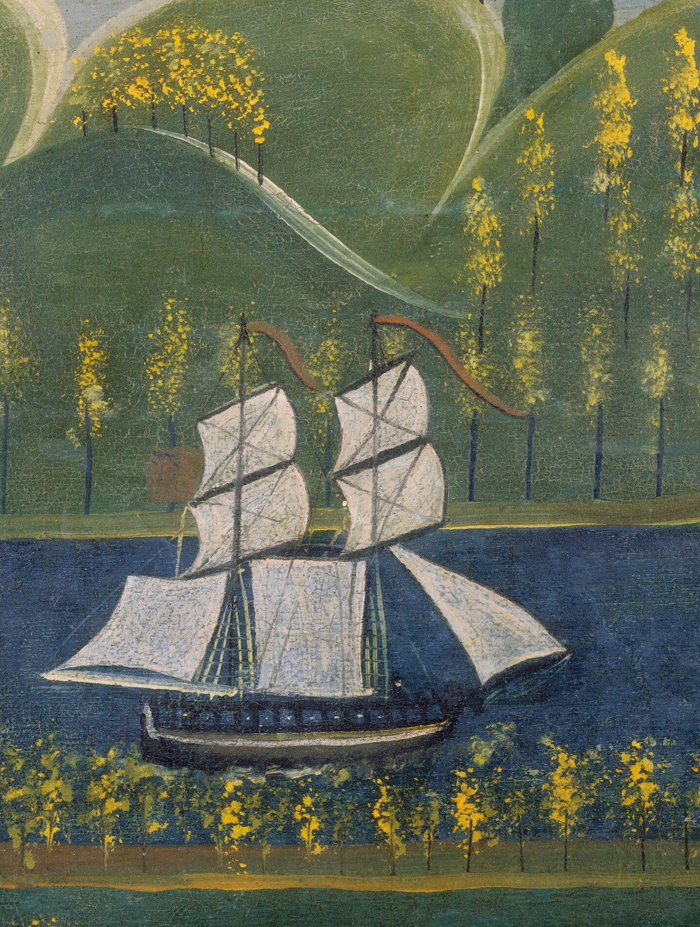 It was painted with oil and casein, like milk paint.