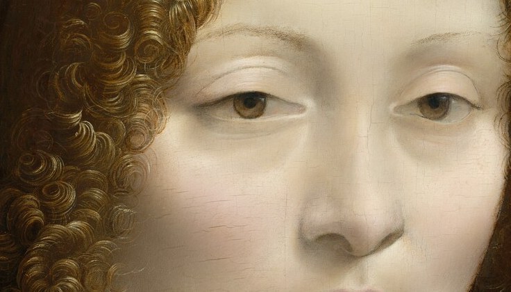 The tight, closed mouth suggests self-containment or reserve; the delicate modelling of the chin shows Leonardo's anatomical precision differentiating her from contemporaries.