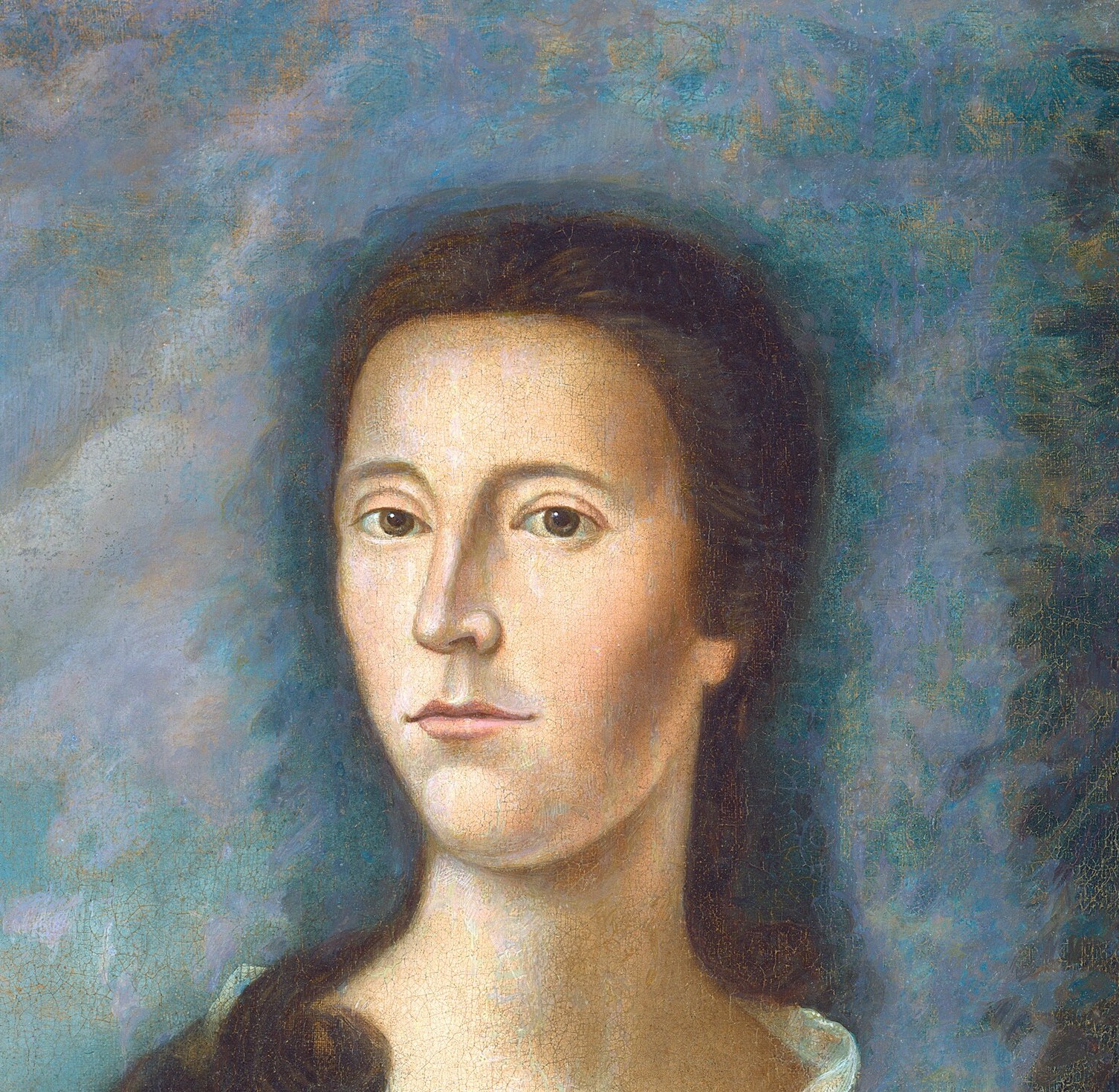 So he paints Mary Boude. Her direct stare is his calling card.