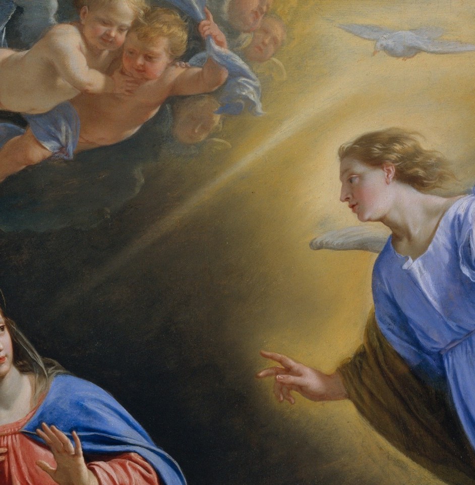 He solved it with layers of thin gold glaze. Light as paint.