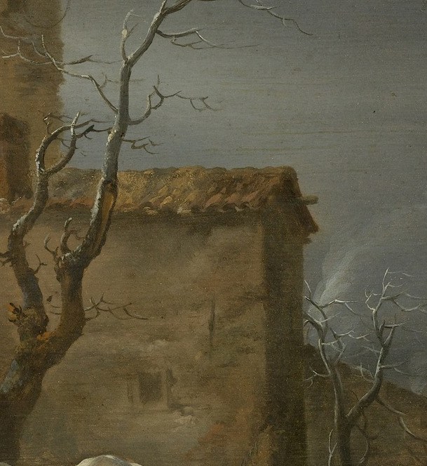 The bare tree shows winter's harsh reality.