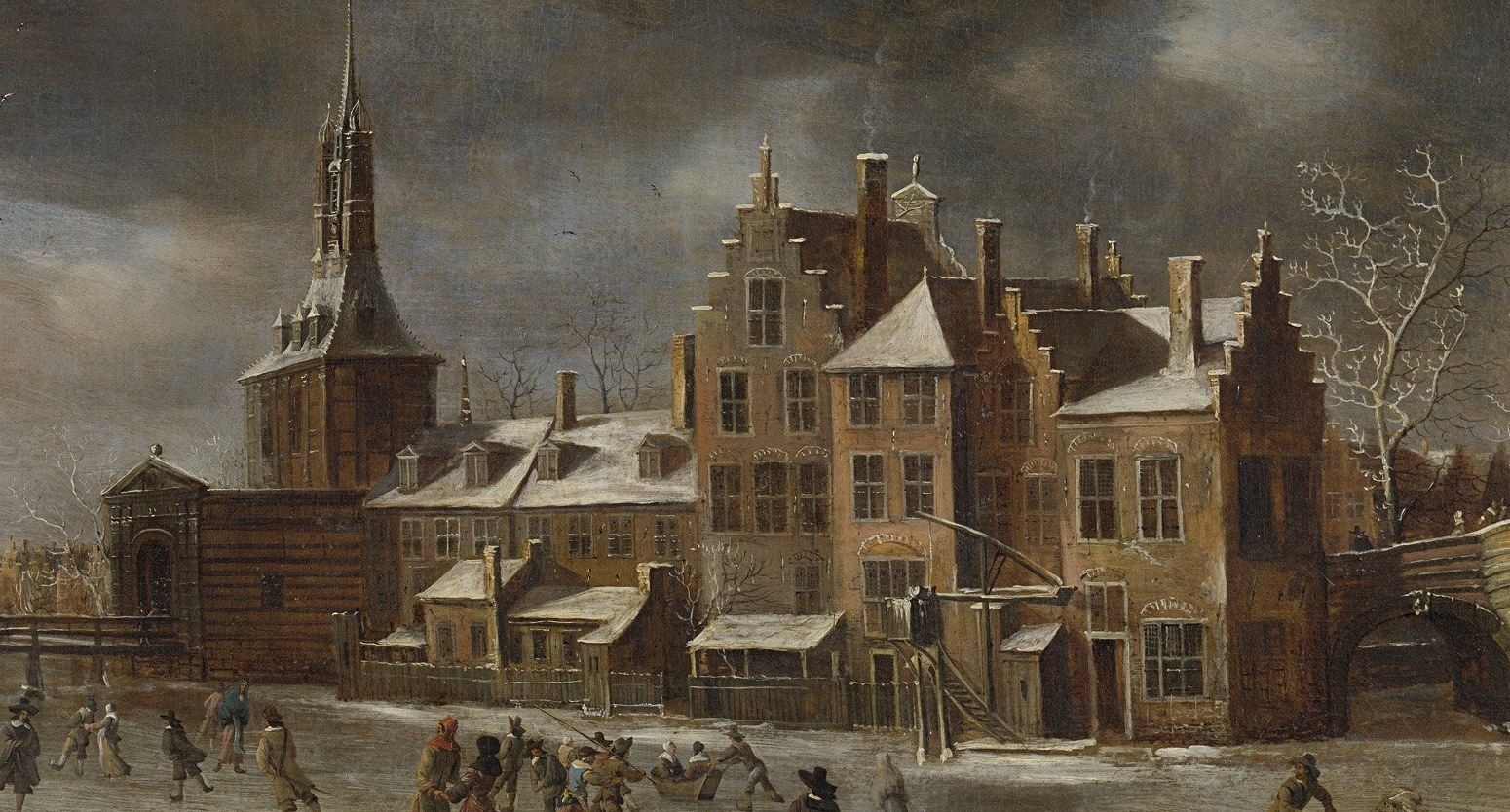 The Blauwpoort gate. He traveled Holland painting winter towns with his father.