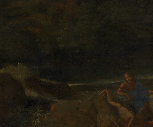 A lone figure watches. His scale makes the valley vast.