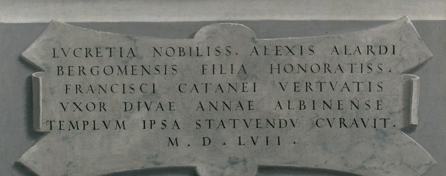 The inscription tablet names her and the year.