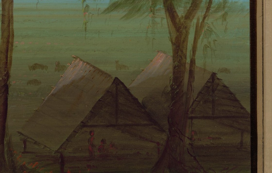 Years later, he painted this scene from a Peruvian village.
