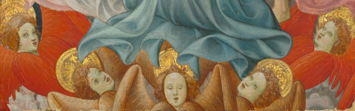 Look closely at the singing choir of angels.