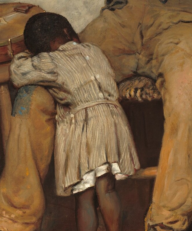This tender image of a sleeping child, a moment of peace.