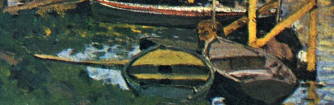 This boat, along with others, suggests human activity and scale within the landscape.