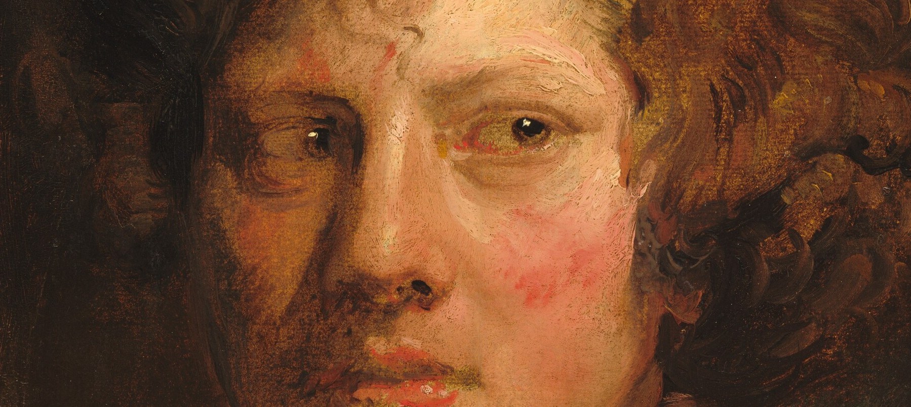 His eyes, so vivid, create an alert, self-possessed impression.