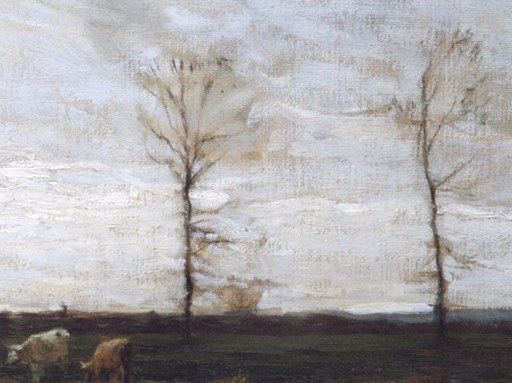 Bare trees suggest the end of winter.