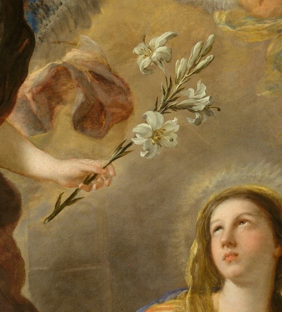 Now look at Mary's face. The painter captured awe without fear.