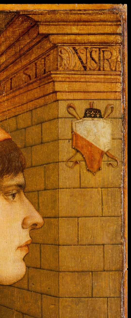 But the real proof of who he was is much closer, on the column at the right edge.