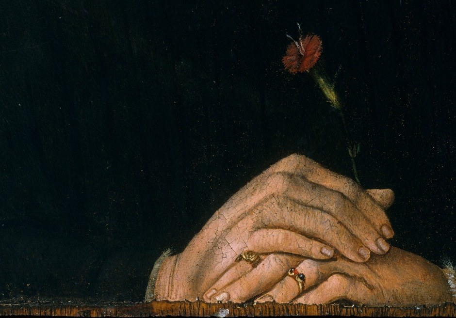 This is likely a marriage portrait. A contract in paint.