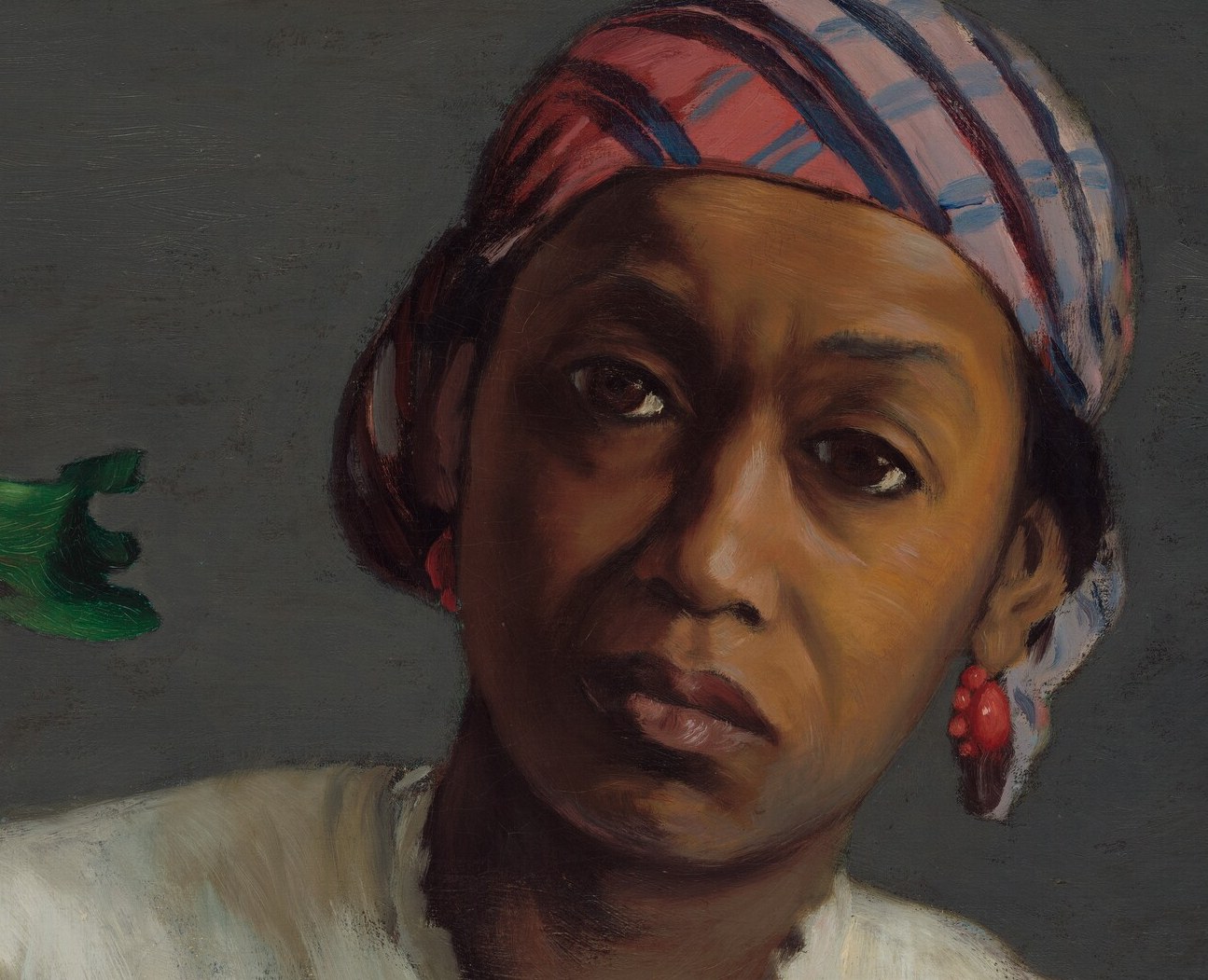 But the subject is far more assertive than most paintings of her era.