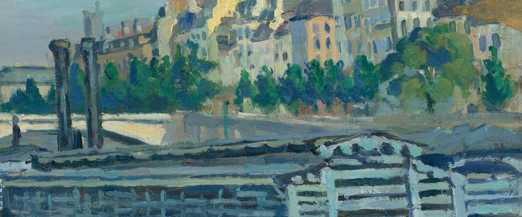 Look at the rooftops of the barges.