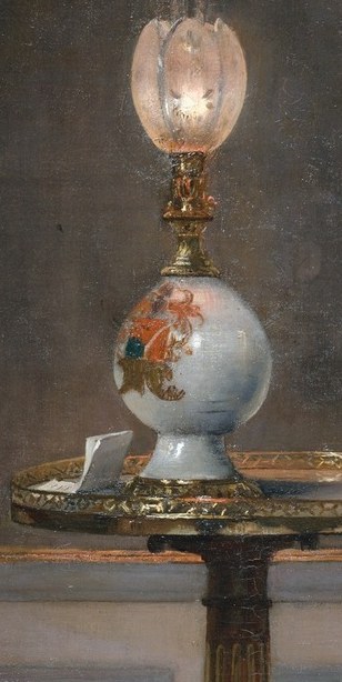 The lamp illuminates this intimate drama with stark realism.
