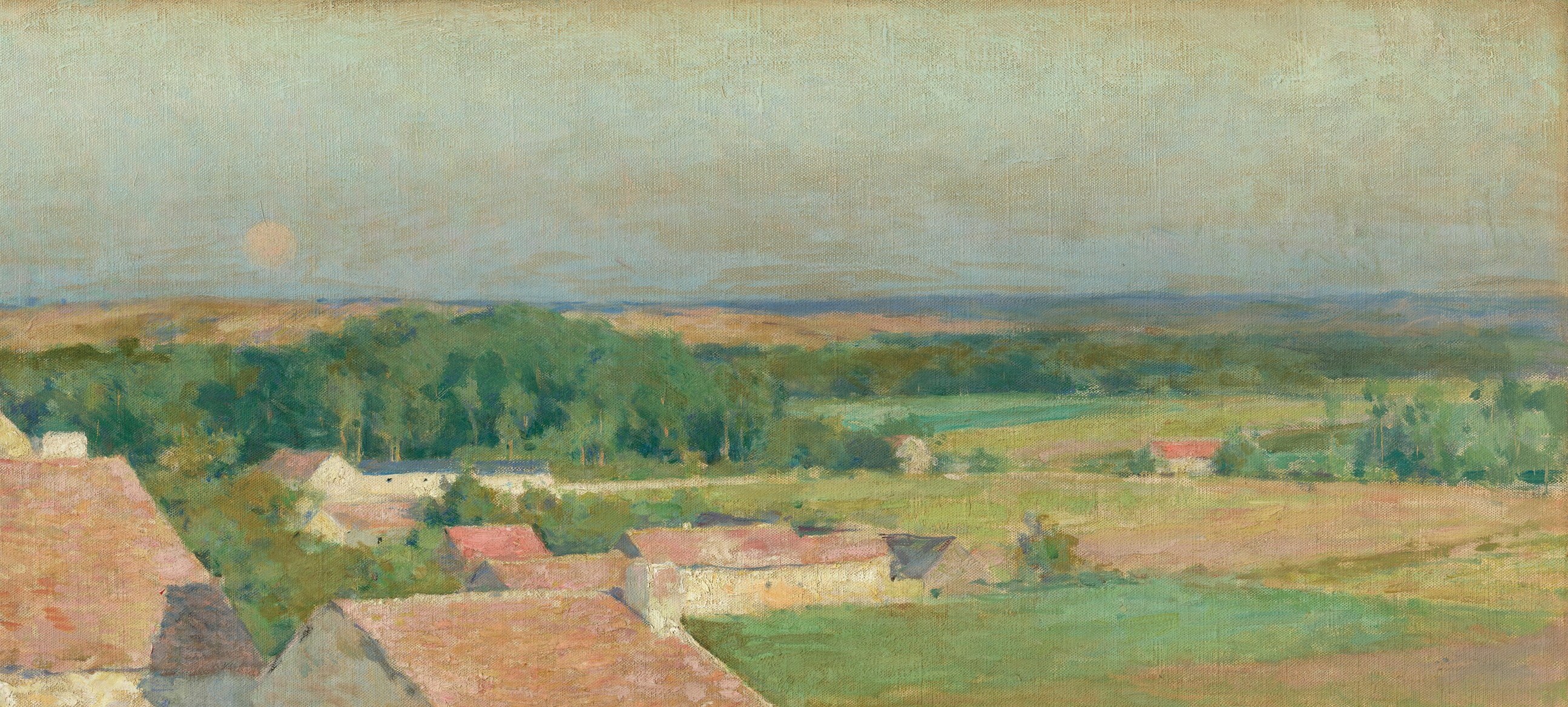 The painter wants your eye to travel deep into the distance.