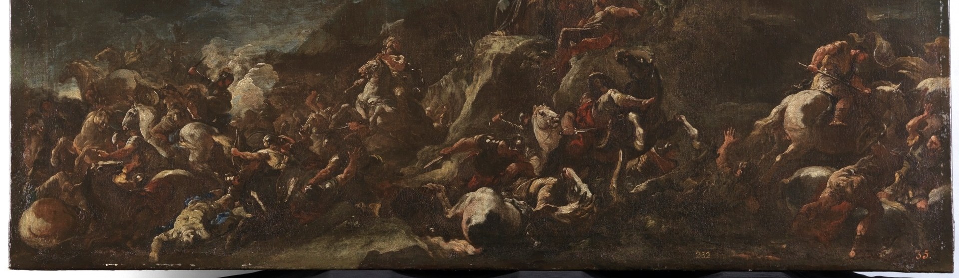 Below, the conflict rages with intense ferocity.