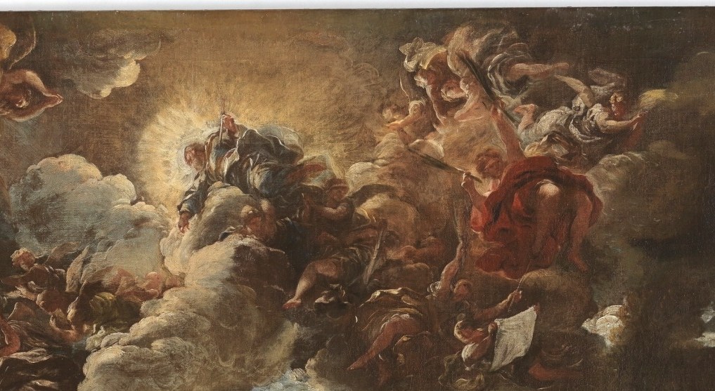 The painter used dramatic light to heighten the moment.