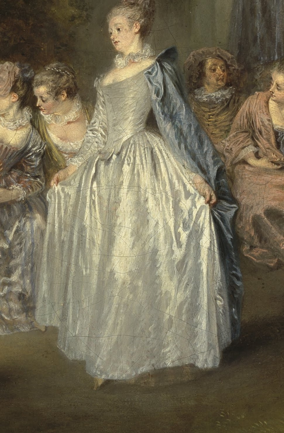 The dancer in white is the Duke of Orleans's mistress.