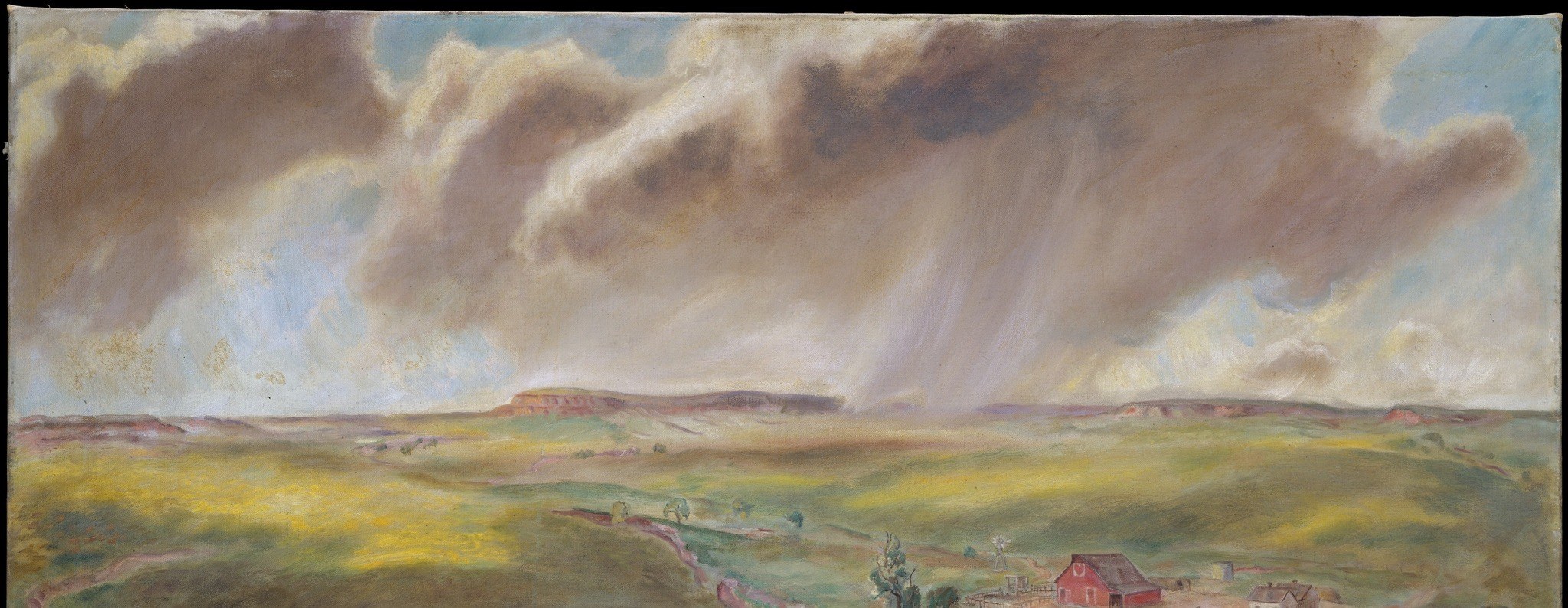 A powerful spring storm rolls over the flat plains.