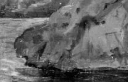 This textured rock shows Impressionist brushstrokes.