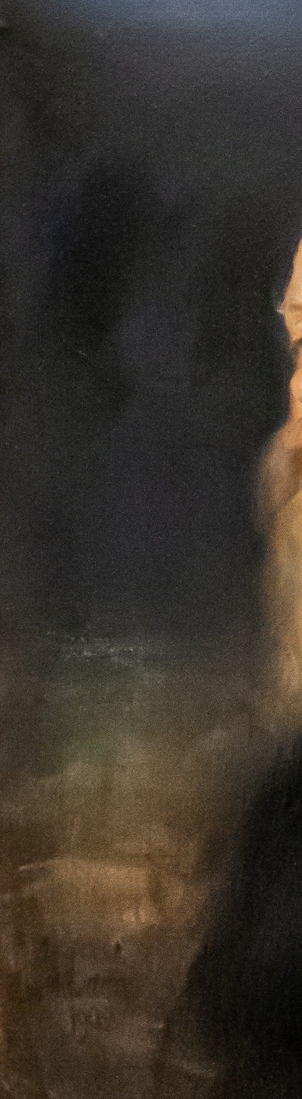 Lenbach built the shadows in layers of brown glaze.