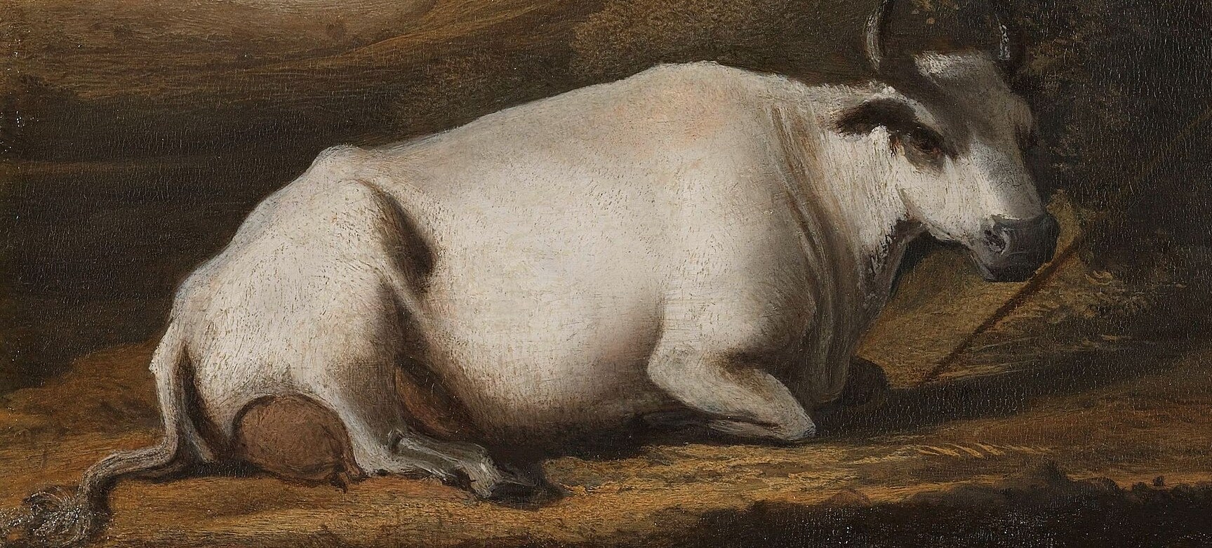 This reclining cow is Io, a princess transformed by Jupiter.