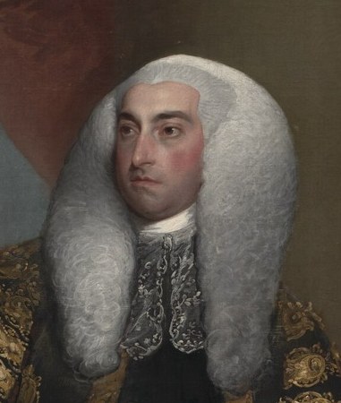 Look at the powdered wig.