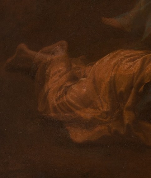 Poussin painted this on copper, allowing for luminous, detailed surfaces.