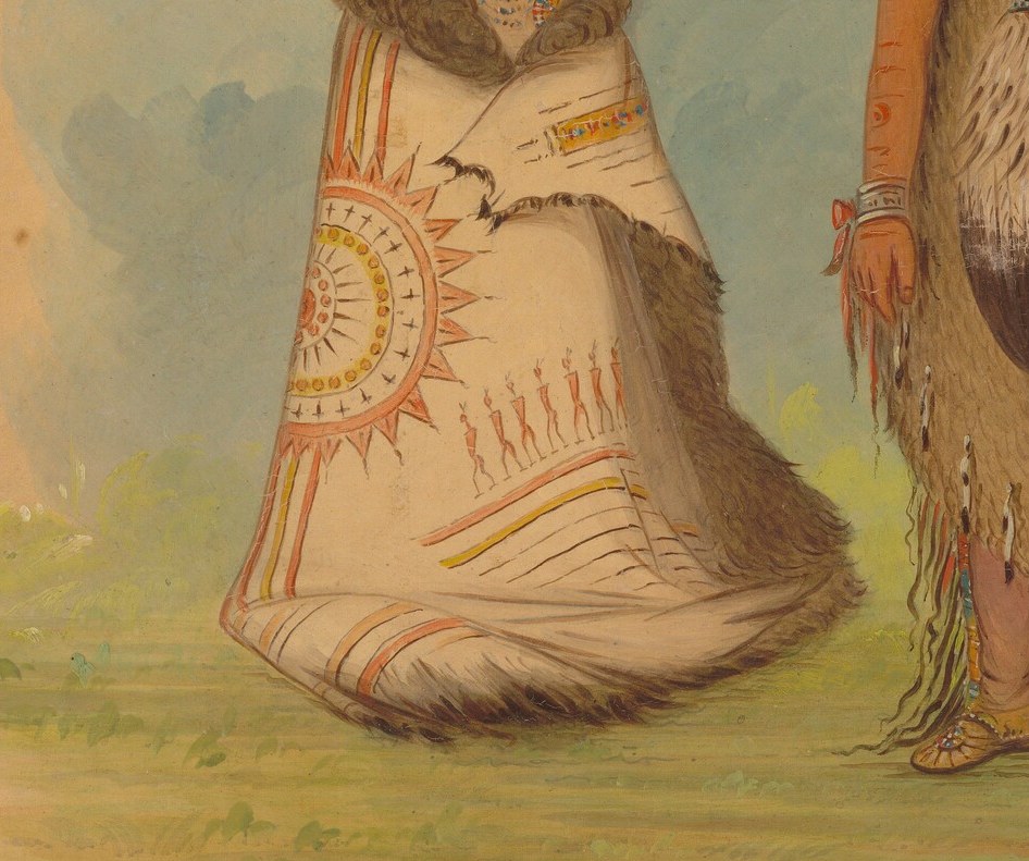 Notice the subtle patterns on her patterned robe.