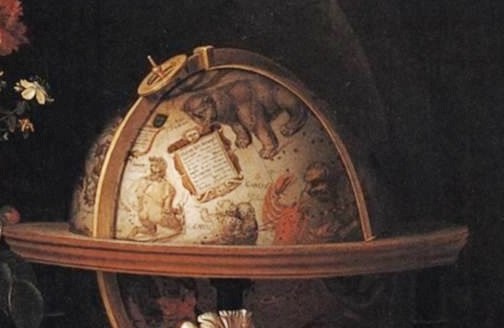 Represents the vastness of the universe and human ambition, yet its placement suggests earthly concerns are transient.