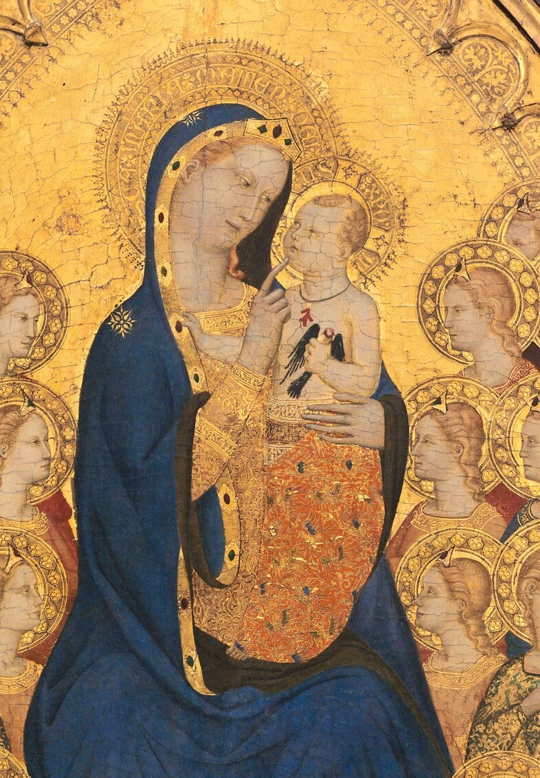 The central panel shows a mother and child.