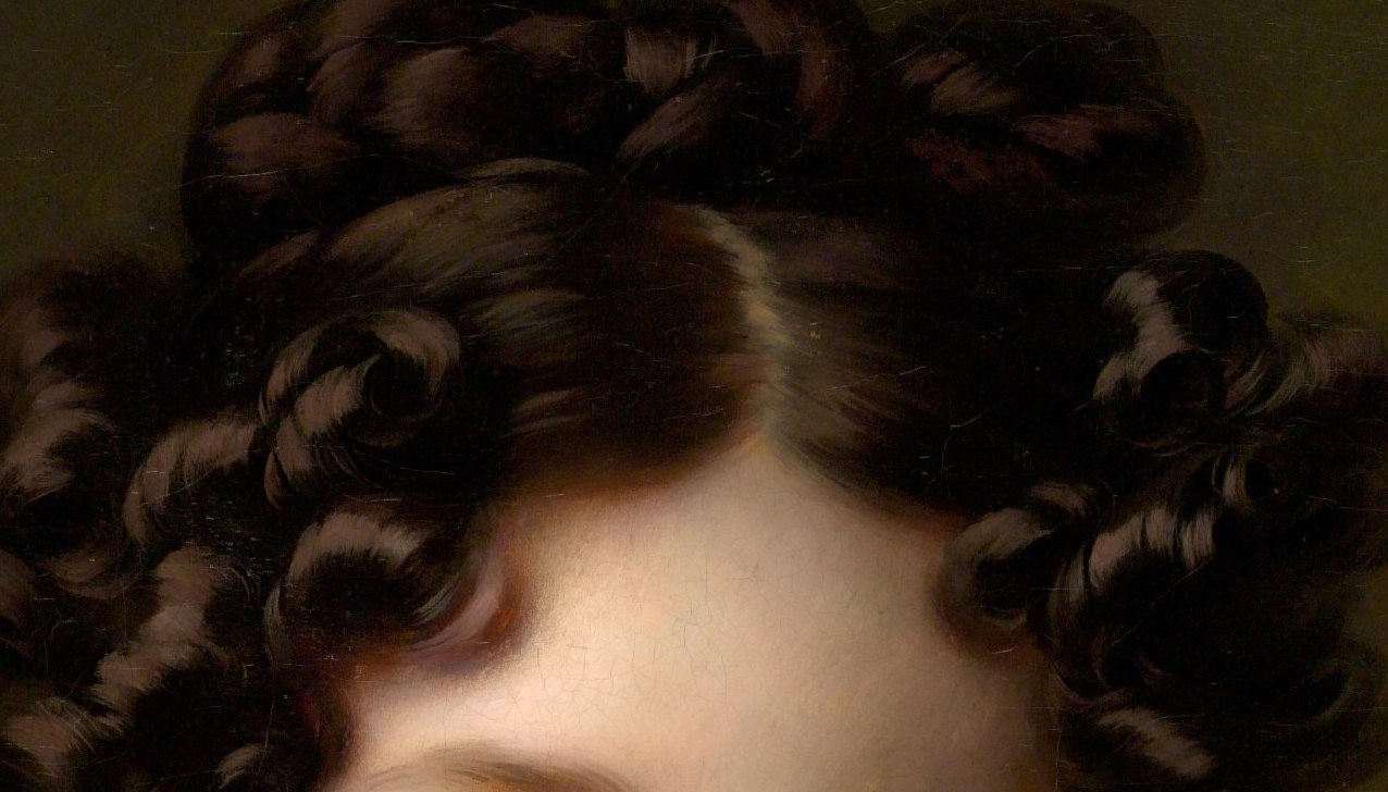 Notice her eyes, carefully averted, yet engaging the viewer.
