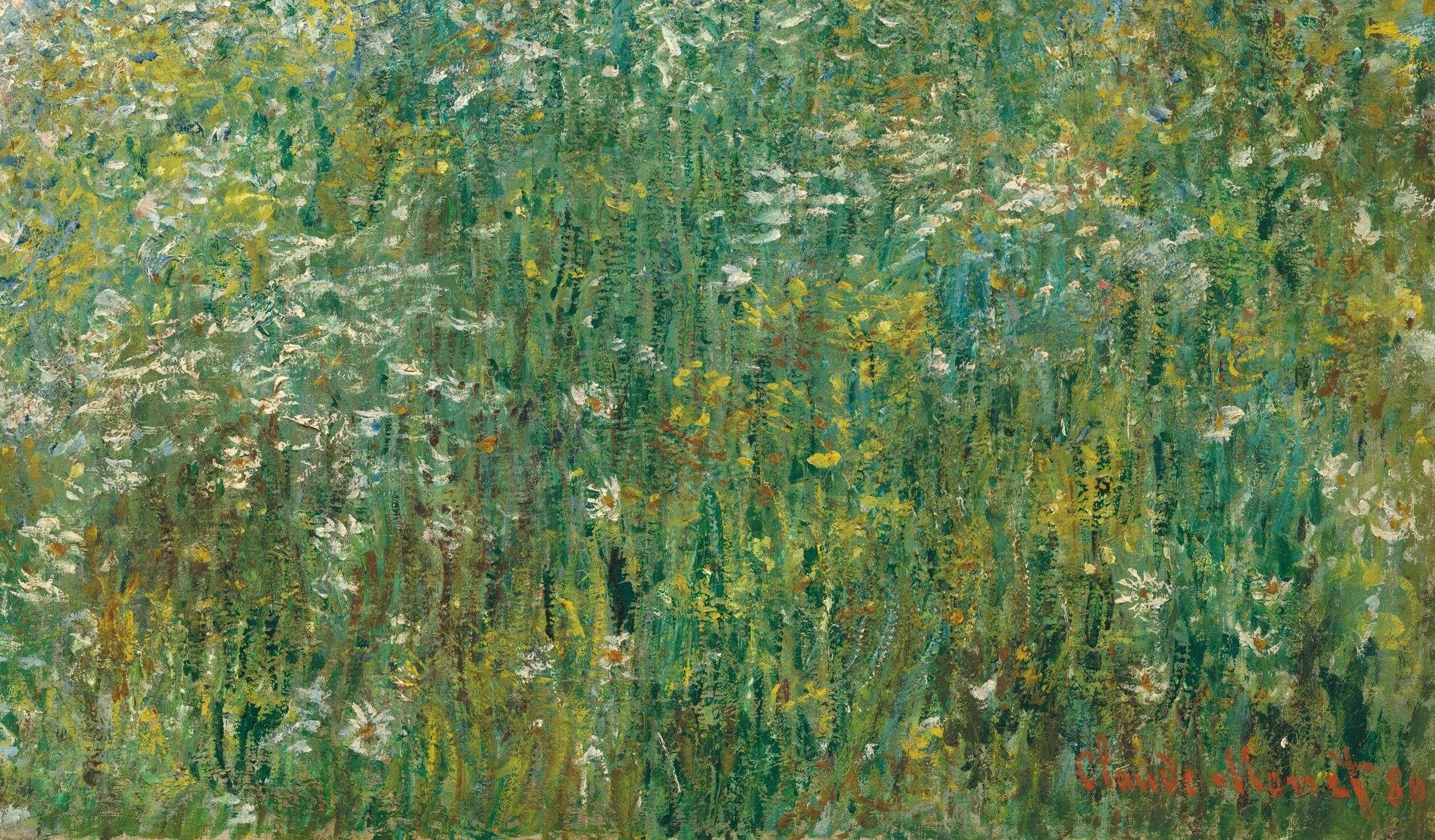These flowers in the foreground add texture and vibrant color, drawing the viewer into the scene.