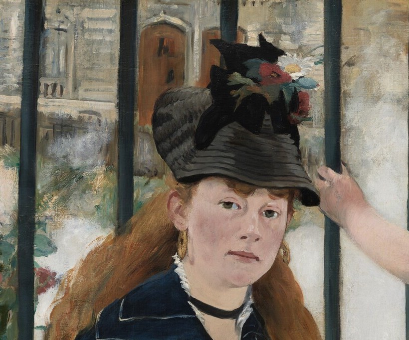 Direct, unflinching gaze at the viewer , the painting's psychological anchor; her expression is cool and modern, breaking academic convention