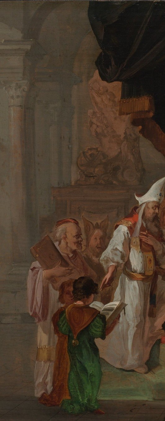 The painter was a Protestant, translating a Catholic subject.