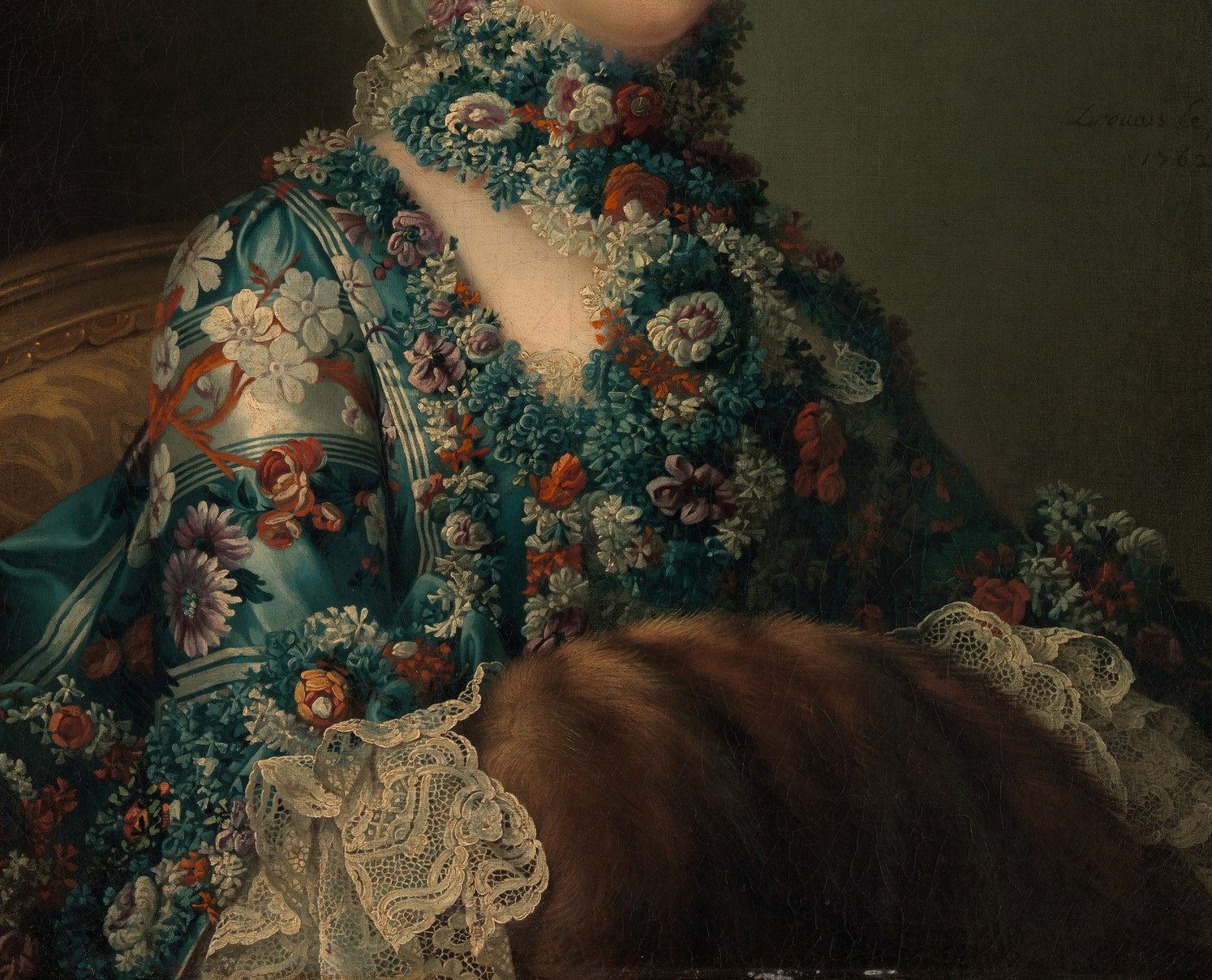 Such hand-sewn silk embroidery cost more than most commoners earned in years; the pattern broadcasts royal wealth with the precision of a heraldic statement.