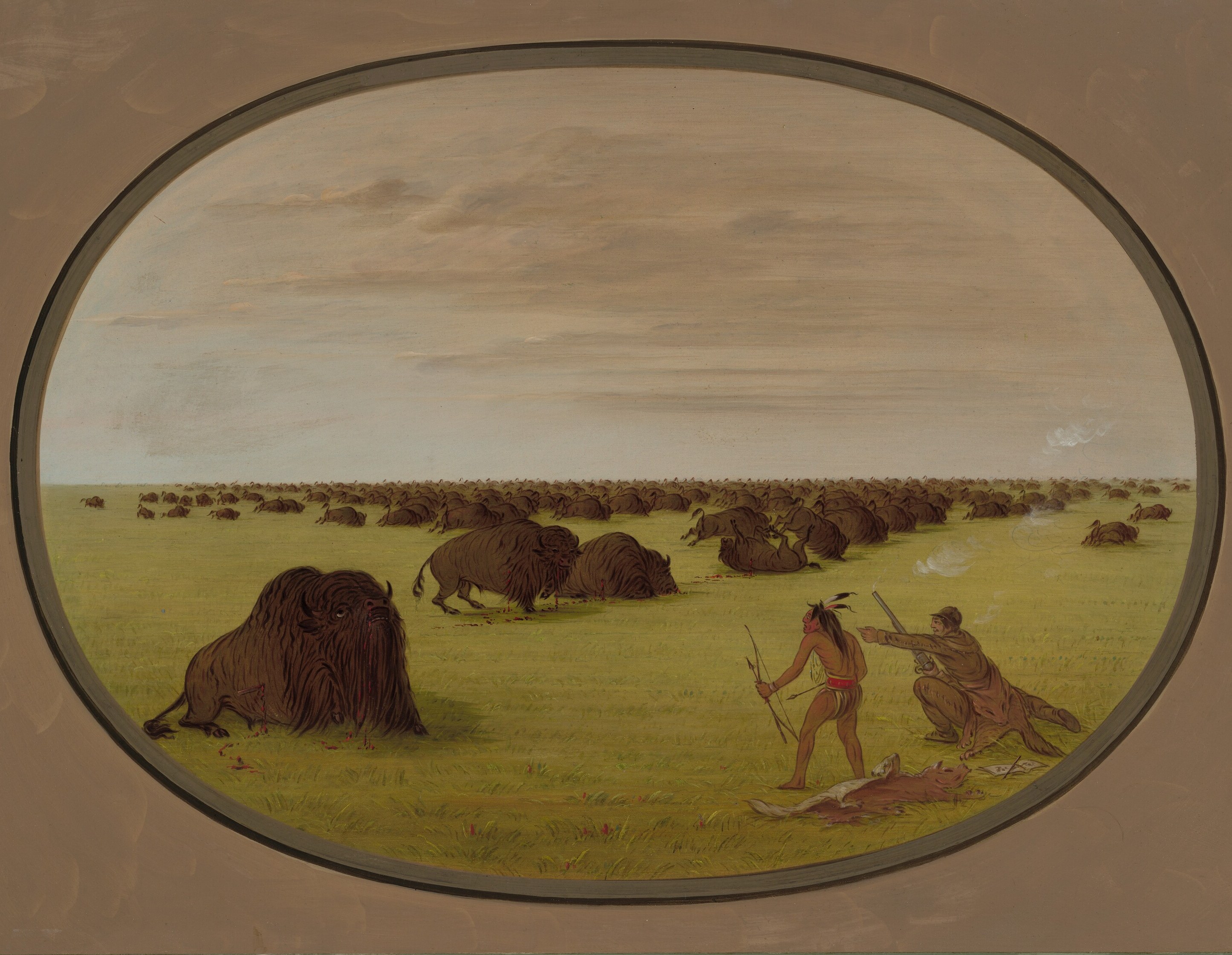 The dark, thick border draws the eye into the scene, creating a distinct window into the depicted world.