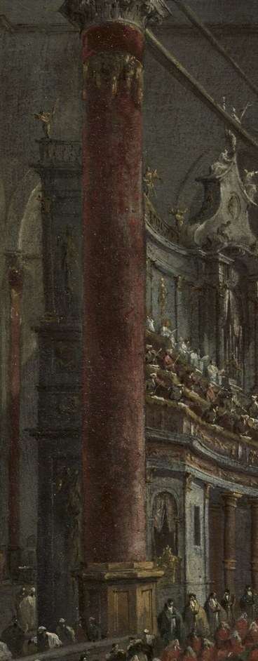 But he also captured the interiors of Venice's grand spaces.
