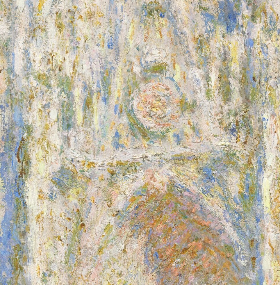 Paint so thick, it imitates the texture of carved stone.
