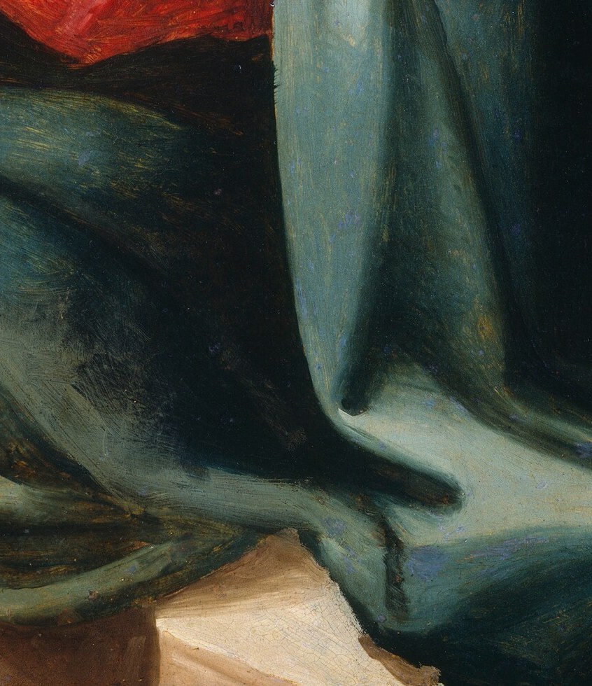 He built these forms with thin, translucent layers of paint.