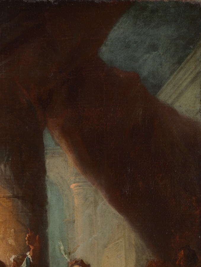 Dramatic shadows hint at the temple's grandeur.